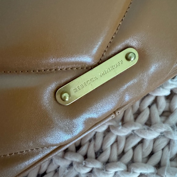 Rebecca Minkoff Tan Leather Shoulder Bag with Gold Chain - Picture 4 of 7